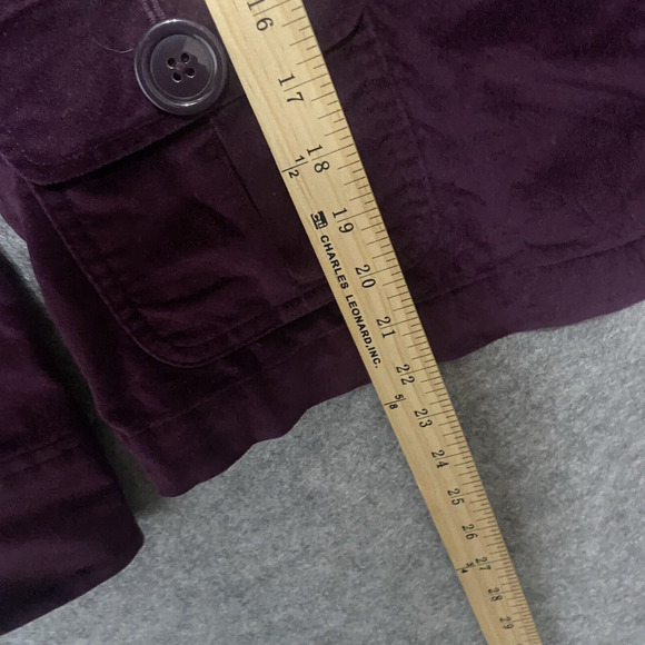 Talbots Velvet Blazer Jacket Sz 8P Purple Fitted Lined Pockets Stretch Classy - Picture 9 of 9